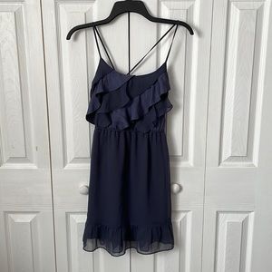 Navy ruffle dress